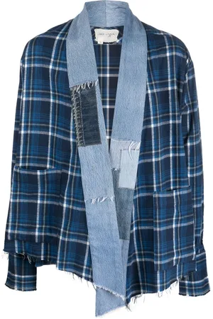GREG LAUREN Patchwork-design cotton jacket