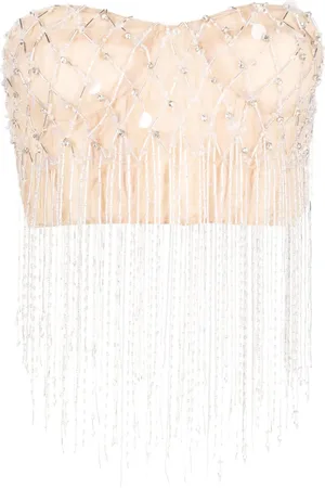 Des Phemmes Crystal-embellished cropped top