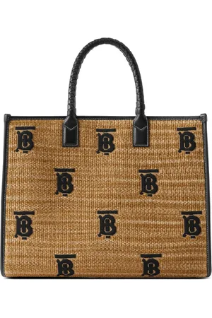 Freya mini leather-trimmed printed canvas tote