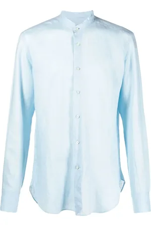 PENINSULA SWIMWEAR Band-collar button-down shirt
