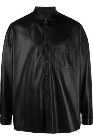 Marni Chest pocket-detail leather shirt