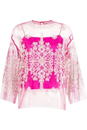 BIYAN Embroidered semi-sheer blouse