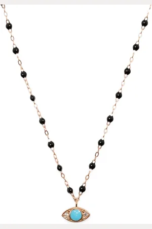 GIGI CLOZEAU 18kt rose gold Eye Sparkle turquoise and diamond necklace