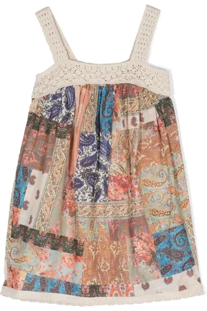 ZIMMERMANN Crochet-trim paisley-patchwork dress
