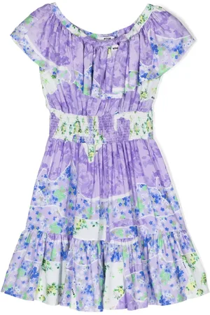 Msgm Ruffled floral-print dress