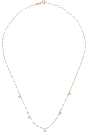 GIGI CLOZEAU 18kt yellow gold opal and diamond necklace