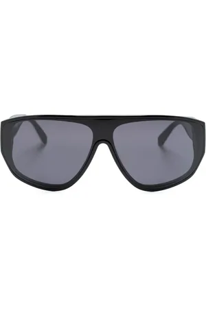 Moncler Logo-engraved pilot-frame sunglasses