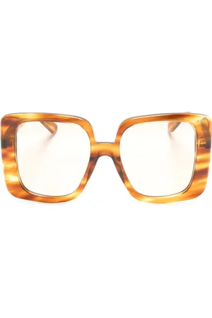 Gucci Logo-plaque oversized sunglasses