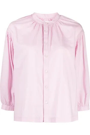 Chocoolate Embroidered-logo cotton blouse