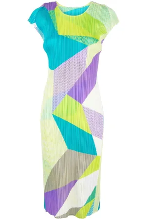 PLEATS PLEASE ISSEY MIYAKE Abstract-pattern shift dress