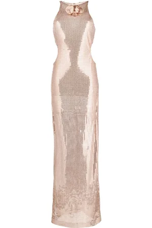 GENNY Sequin-embellished sleeveless maxi dress