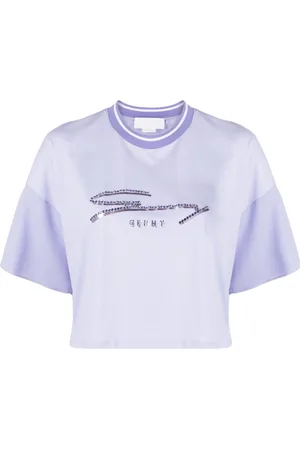 GENNY Cropped crystal-embellished sweatshirt