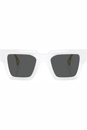 VERSACE Logo-embossed square-frame sunglasses