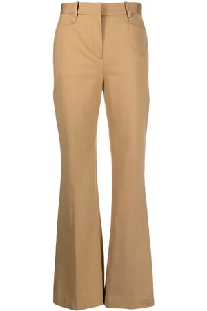 Circolo Women Wide Leg Pants - Pressed-crease jersey flared trousers