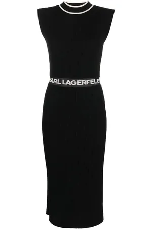 Karl Lagerfeld Intarsia-logo midi dress