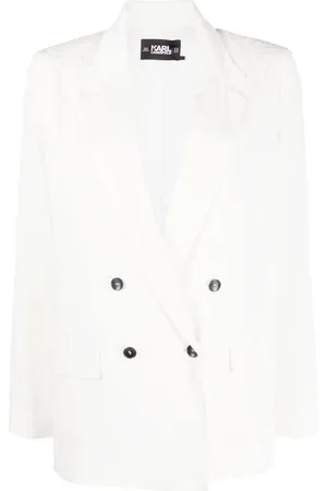 Karl Lagerfeld Logo-jacquard double-breasted blazer