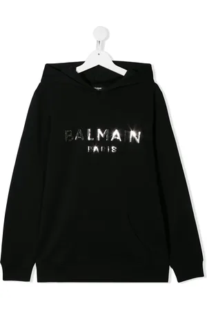 Balmain TEEN mirrored logo hoodie