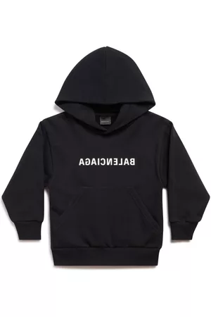Balenciaga Boys Hoodies - Mirror logo-print cotton hoodie