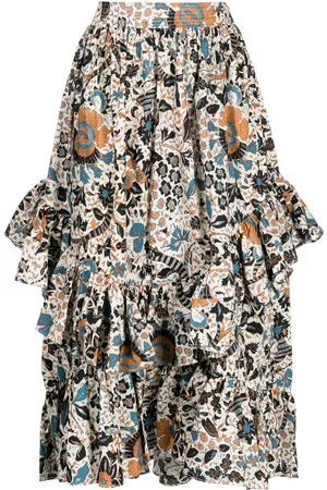 ULLA JOHNSON Allegra ruffled cotton skirt
