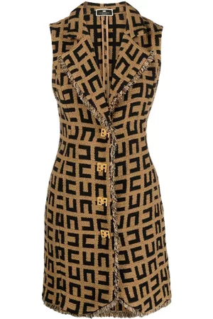 Elisabetta Franchi Women Dresses - Monogram-jacquard tweed minidress