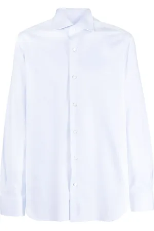 BARBA Spread-collar cotton shirt