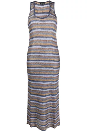 Roberto Collina Women Casual Dresses - Striped intarsia-knit slip dress