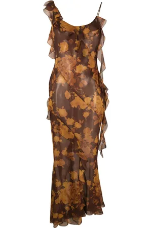 Alessandra Rich Floral-print silk maxi dress