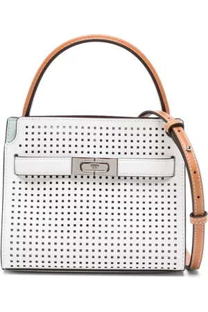 Tory Burch Lee Radziwill Petite Perforated Double Top-Handle Bag