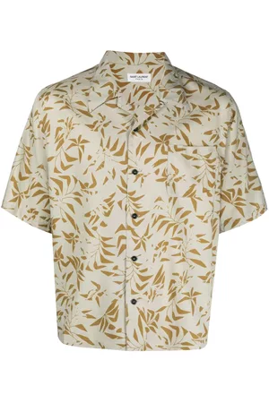 Saint Laurent Men Sleeveless Shirts - Palm tree-print Hawaiian shirt