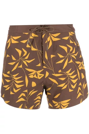 Saint Laurent Men Swim Shorts - Sunset-print swim shorts
