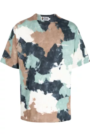 A Bathing Ape Men Long Sleeve Polo Shirts - Tie dye-print cotton T-shirt