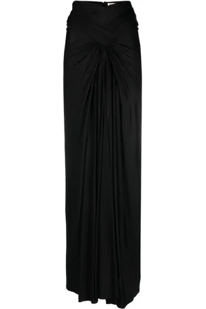 Saint Laurent Ruched jersey maxi skirt