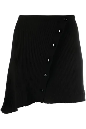 Courrèges Asymmetric ribbed-knit mini skirt