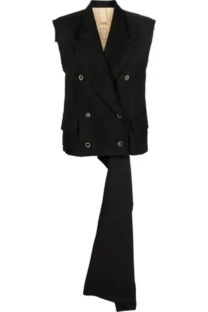 UMA WANG Deconstructed backless double-breasted waistcoat