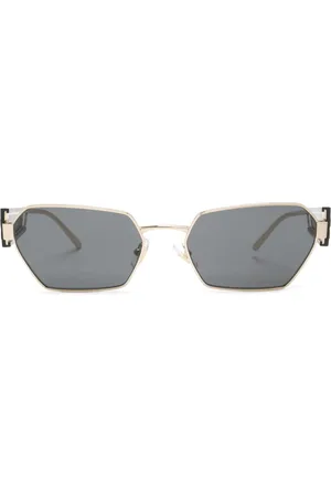 Miu Miu Logo-debossed geometric-frame sunglasses