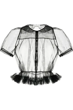 Molly Goddard Ruffled polka-dot tulle shirt