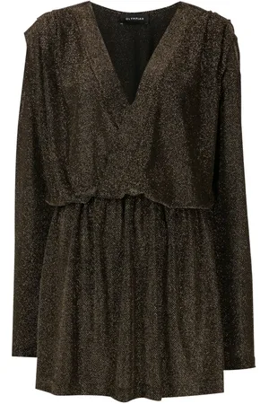Olympiah V-neck lurex mini dress