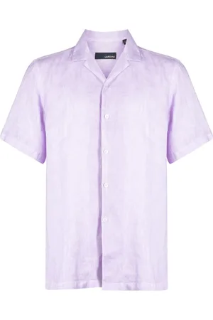 LARDINI Short-sleeved linen shirt