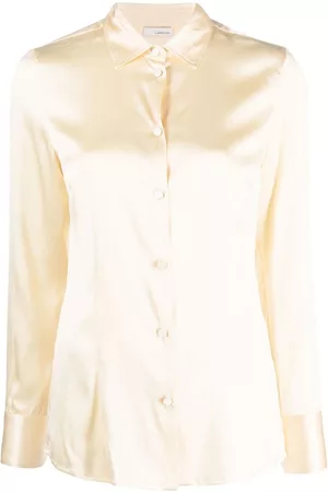 LARDINI Women Lace up Ballerinas - Button-up satin-silk shirt
