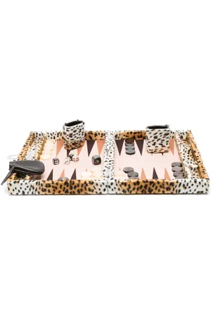 HECTOR SAXE Leopard-print backgammon set