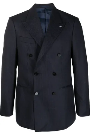 D4.0 Striped double-breasted wool blazer