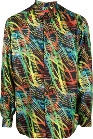 FERRARI Abstract-pattern silk shirt