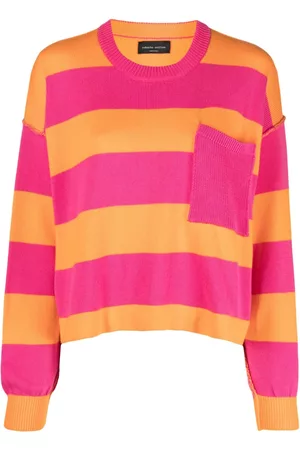 Roberto Collina Women Sweatshirts - Stripe-pattern cotton sweatshirt