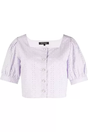 tout a coup Broderie anglaise cropped shirt