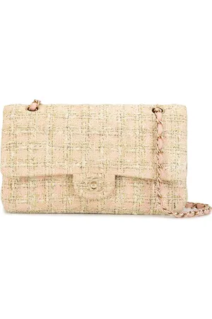 CHANEL 2006 tweed double flap shoulder bag