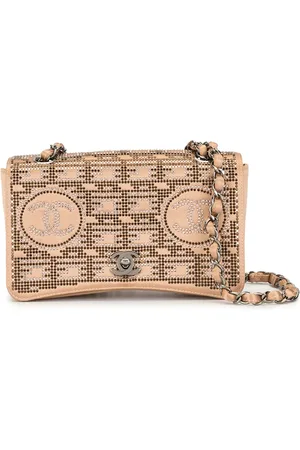 CHANEL Rhinestone chain shoulder bag