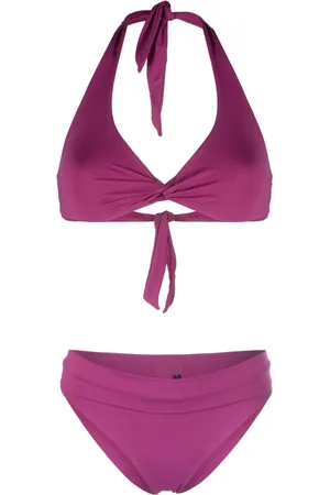 FISICO Ruched tie-fastening bikini set