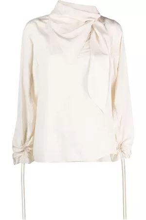 Rodebjer Women Blouses - Tie-neck gathered blouse