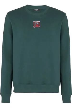 Balmain Logo-embroidery cotton sweatshirt