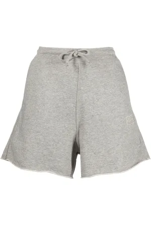 Ganni Embroidered-logo drawstring shorts